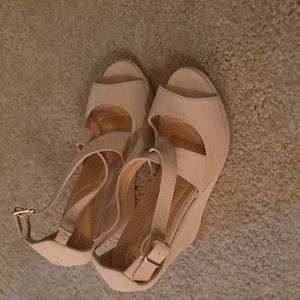 Size 6 1/2 Nude Color Wedge Heel